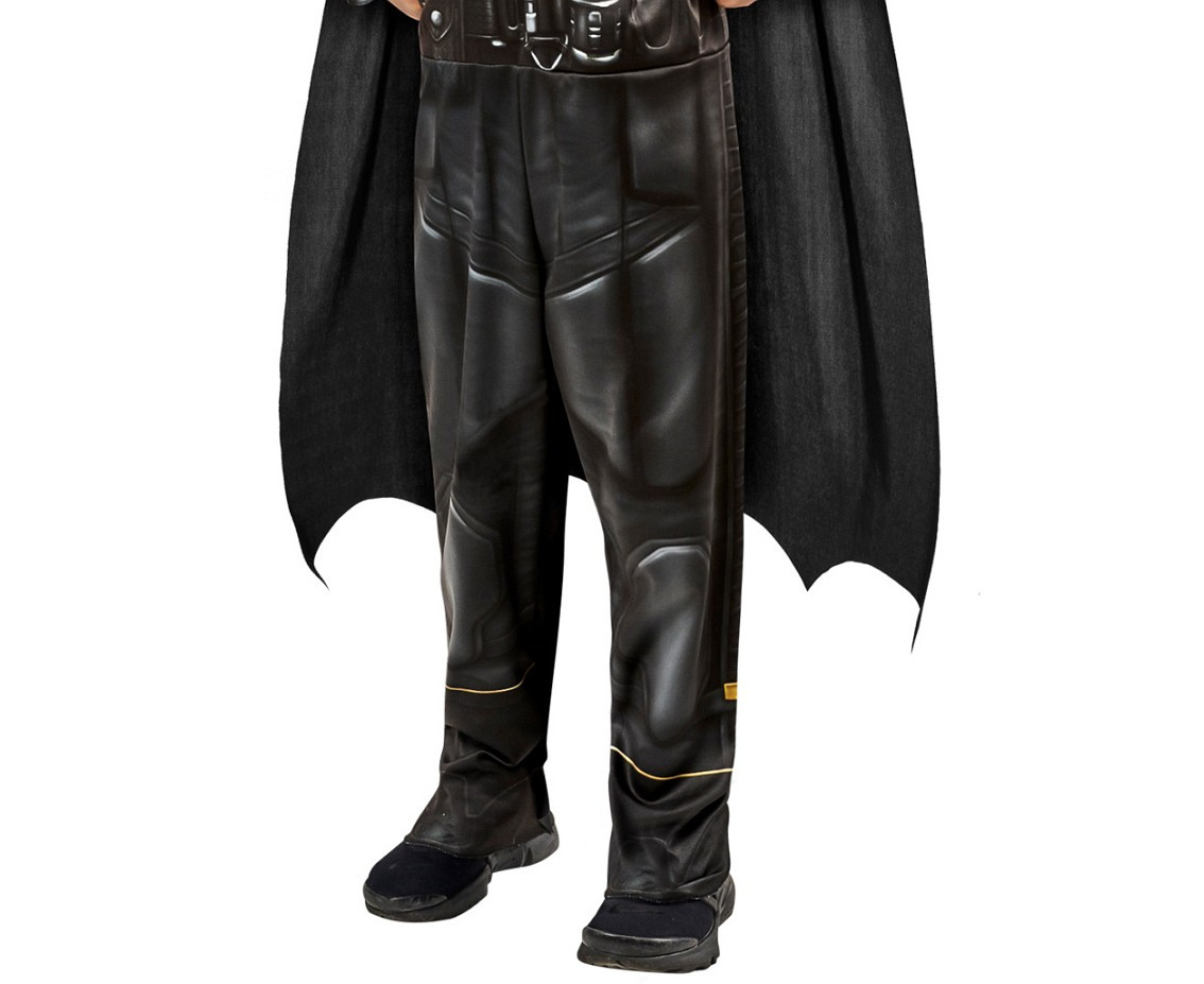 Includes: Batman printed jumpsuit with cape and mask